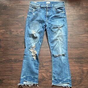 MOTHER  Insider Crop Step Fray Jeans